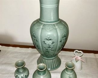 Porcelain vases, large and small