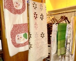 Vintage quilts and table linens (SOME SOLD)