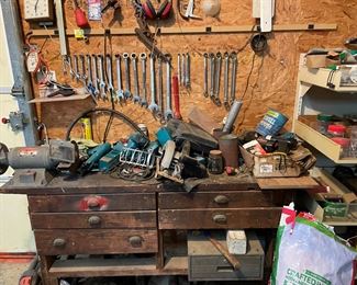 the grinder is sold, some of the wrenches. Make me an offer. take the tool bench