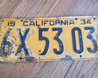 1934 Calif plate