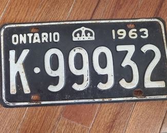 1963 Ontario plate