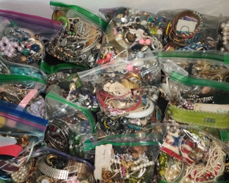 Numerous bags of jewelry