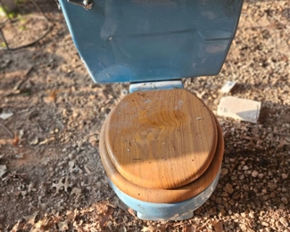 Retro blue porcelain toilet 