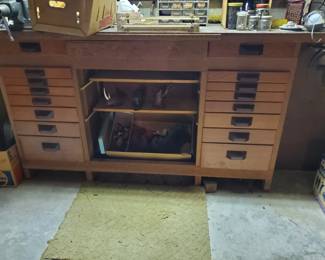 This workbench was lovingly created by the owners grandfather, and in great condition.