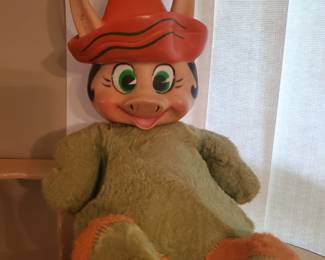 Vintage 1959 Rubber Face Baba Louie QUICK DRAW MCGRAW Plush   Knickerbocker Toys