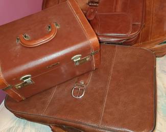 Numerous vintage luggage pieces