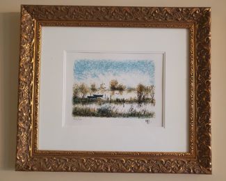 Mas, Pierre - 417/450  approx 14" x 11"  Pierre Mas is a French Postwar & Contemporary painter.