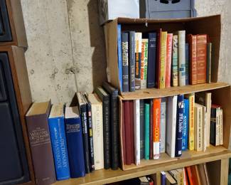 There are numerous boxes of books....in the basement