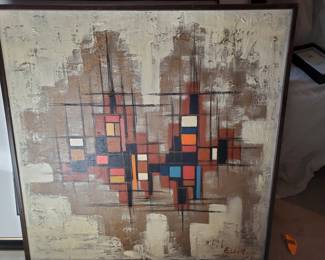 Contemporary MCM art approx 4' x 4' 