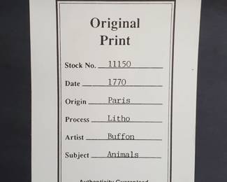 Buffon Animal prints