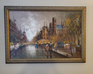 Parisian street scene 3' x 2'