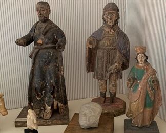 Living Room 
Early wooden religious statues-some made in Mexico