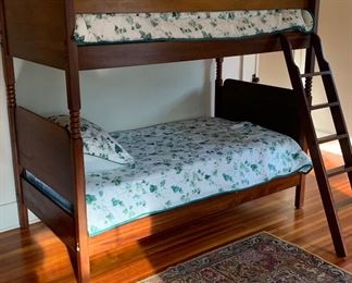 Bunk bed Bedroom 
Cherry bunk beds-can be made as separate twin beds-were told these were Stickley but couldn’t find mark 