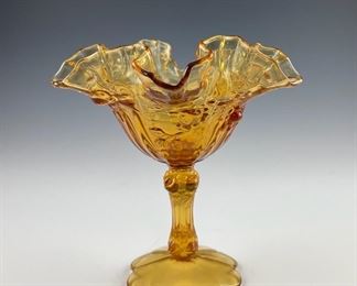 Fenton, Colonial Amber Rose, Compote, Candy Dish, Vintage
