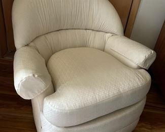 Vintage Leugers Upholstered Swivel Chair 