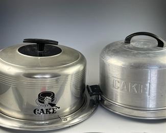 Vintage West Bend And Kromex Aluminum Cake Carriers