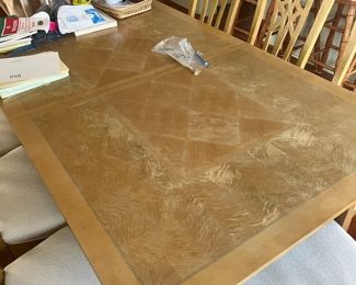 Dining table matches 8 chairs