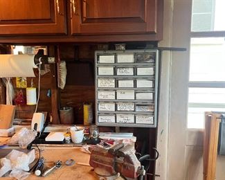 Well-stocked garage with useful items