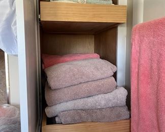 Linen closet with pull-out shelves