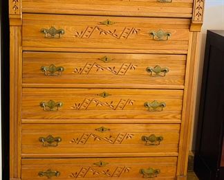 Vintage Carved Oak Dresser