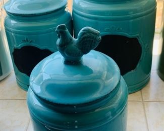 Aqua Ceramic Cannister Set