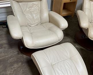 leather chair with footstool
