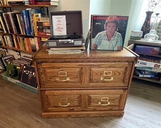 Oak laderal file cabinet 