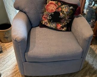 One of a pair, blue, swivel rockers