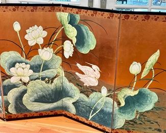 Hand Painted Folding Scree