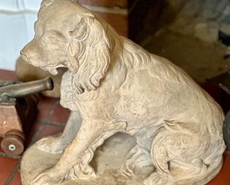 Italian Terra Cotta cast Spaniel.  20th Century