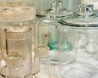 Apothecary jars and glass canisters