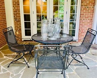 Vintage wrought iron outdoor dining