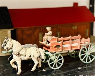 Cast iron horse drawn carriage