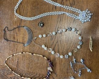 9 Piece Assortment Of Necklaces Bracelets Watch Ring and More