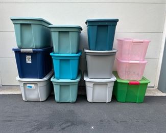 Collection Of Large Storage Bins With Lids