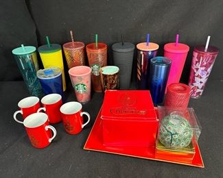 Collection Of Starbucks Insulated Cups And Dtagiri Japanese Mugs