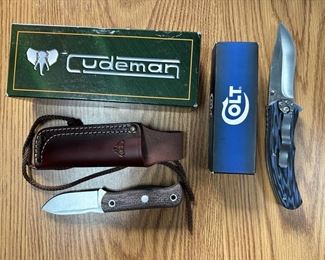 CT735 Pocket Knife Cudeman 182y Knife And Leather Sheath