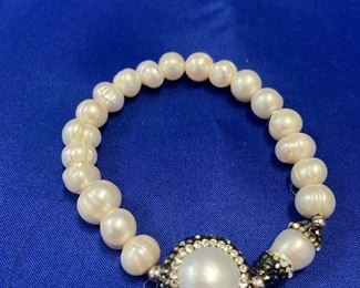 Genuine Pearl Bracelet With Inserts