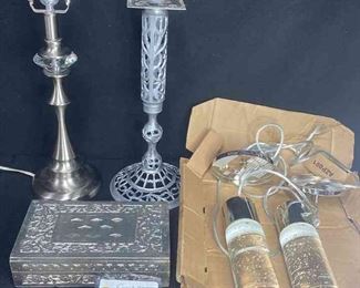 Silver Colored Lamp With Glass Detail 2 Dunwynn Polished Nickel Glass Light Fixtures and More