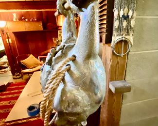 Details of hanging ceramic artist signed piece