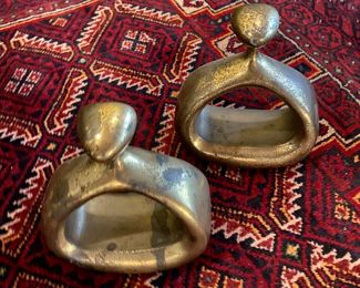 JENFRED WARE 1950's Ben Seibel Tall "Stirrup" Bookends Height 6" x Wide 5"x 4" deep