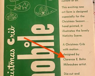 Vintage Christmas crib mobiles by Clarence E Bohn