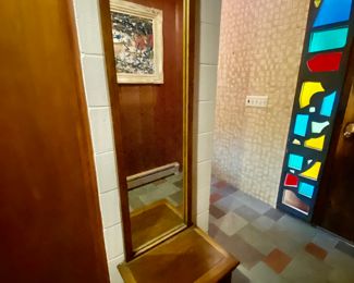 Hall seat with mirror