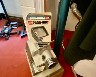 Vintage projector and screen