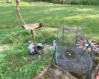 Yard decor and chair