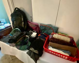 Backpacks, scarves and gloves