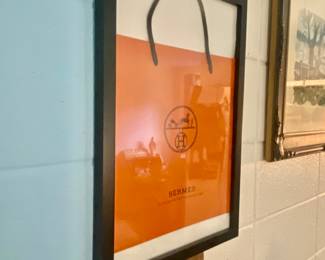 Hermes shopping bag framed