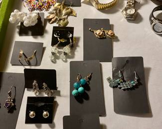 Earrings, pins and brooches
