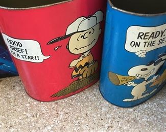 Collectible Snoopy Waste Baskets
