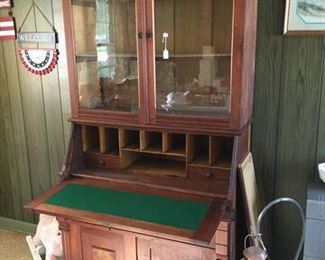Two Piece Victorian Desk with Hutch Top